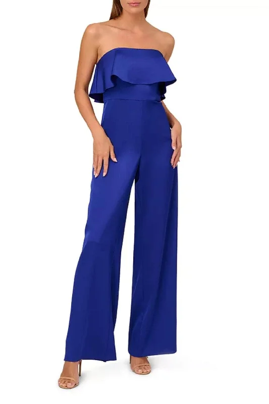 Flash Discount Liv Foster ML1E208227 - Ruffled Fold Over Strapless Jumpsuit