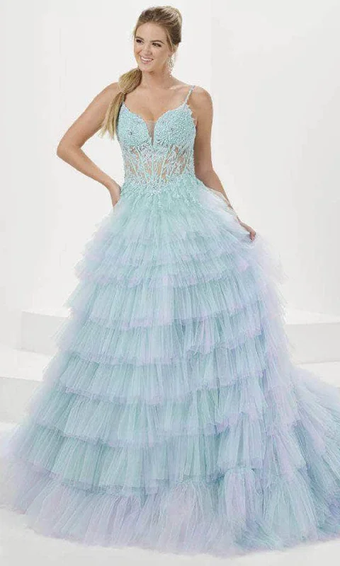 Seasonal Trends Tiffany Designs 16115 - Embroidered Ombre A-Line Evening Gown