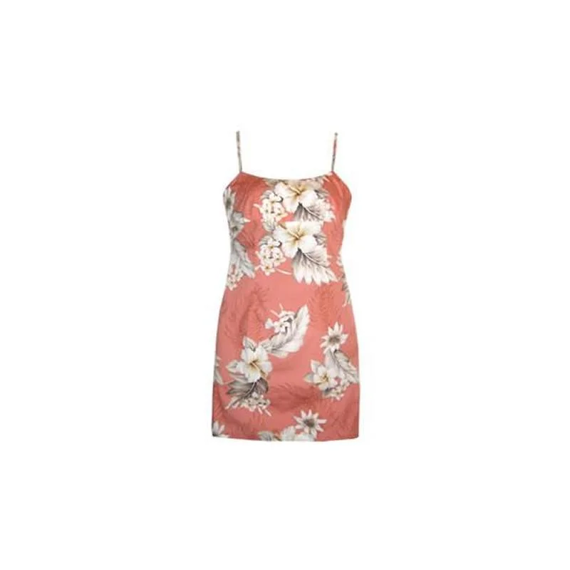 Discount Price Petal Pink Short Hawaiian Skinny Strap Floral Dress