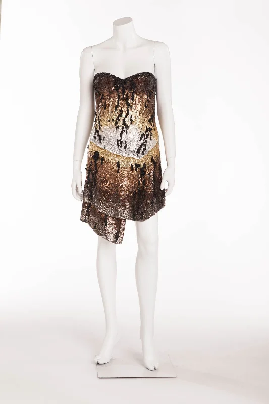 Bold Prints Casual Chic Roberto Cavalli - New with Tags Tiger Print Sequin Mini Dress - IT 42