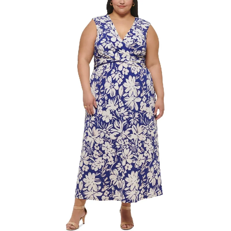 Sophisticated Style Jessica Howard Womens Plus Printed  Maxi Dress