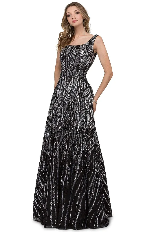 Trendy Online Boutiques Cecilia Couture - 1435 Sequined Scoop Neck A-line Gown