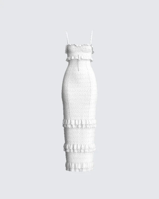 Limited Time Offer Juniper White Eyelet Maxi Dress