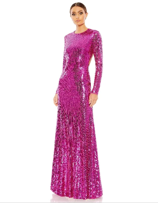 Sporty Streetwear Mac Duggal 10891 Long Sleeve Formal Evening Gown