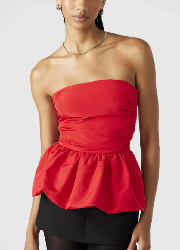 Quality Wear Bubble Strapless Top in Black and Red by Steve Madden