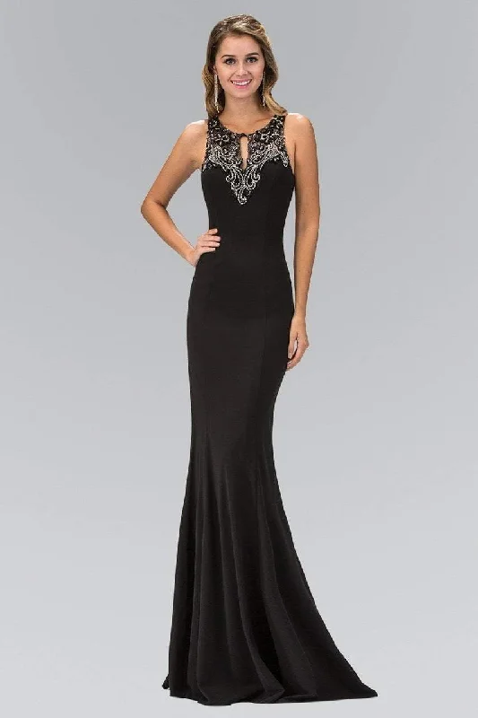 Elegant Style Elizabeth K - GL1315 Keyhole Illusion Sheath Gown