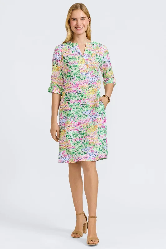 Clothing Sales Vena Easy Care Linen Impressionist Floral Dress