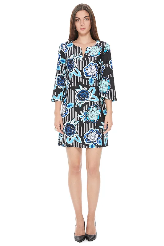 Fashion For Every Occasion Kate V-Neck Dress In Black Floral