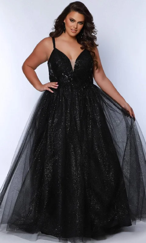 Online Impressions Boutique Sydney's Closet SC7371 - Lace Applique Sleeveless Prom Gown