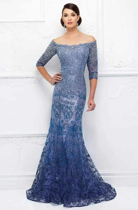 Women Wear Boutique Ivonne D for Mon Cheri - 118D07 Ombre Sequined Tulle Mother of the Groom Gown