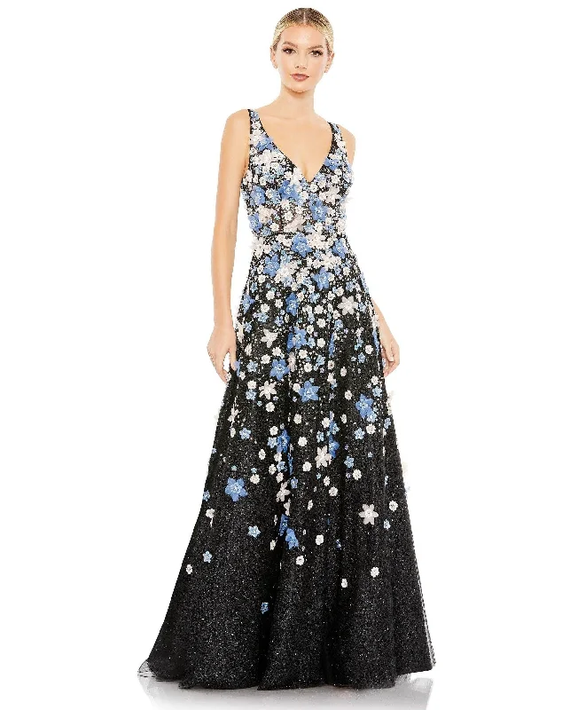 Flash Sale Event Mac Duggal 11169 Prom Long Sleeveless Floral Dress