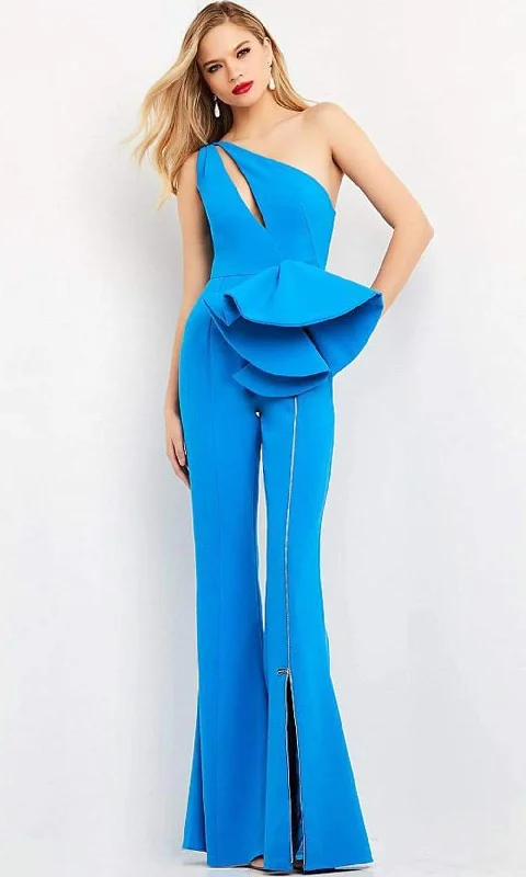 Hot Trends Jovani - 07080 Asymmetric Keyhole Bell Bottom Jumpsuit