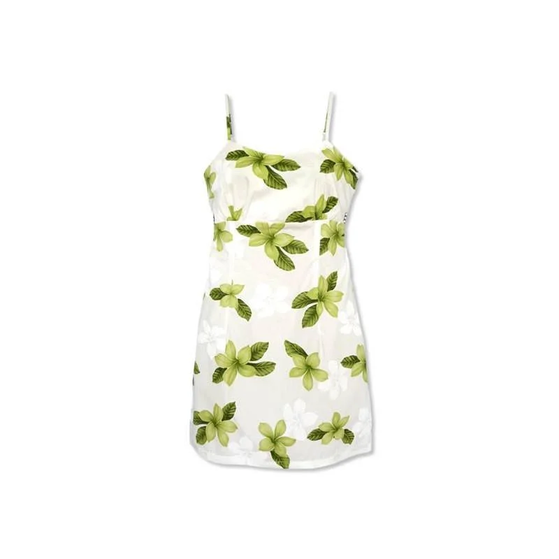 Online Shopping Boutiques Delight Green Short Hawaiian Skinny Strap Floral Dress