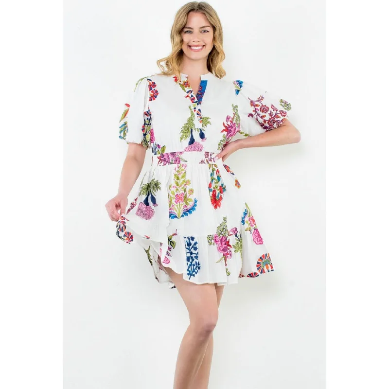 Seasonal Trends Kara Floral  Puff Sleeve THML Dress