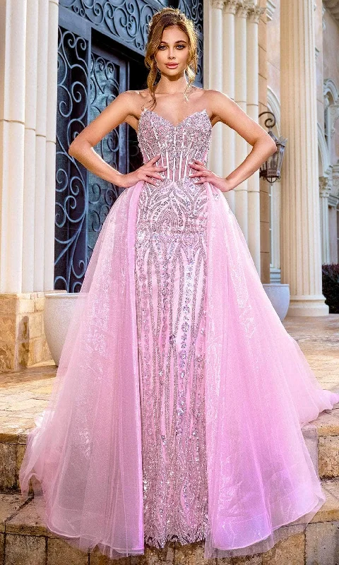 City Fashion Portia and Scarlett PS24529 - Embellished Strapless Prom Gown