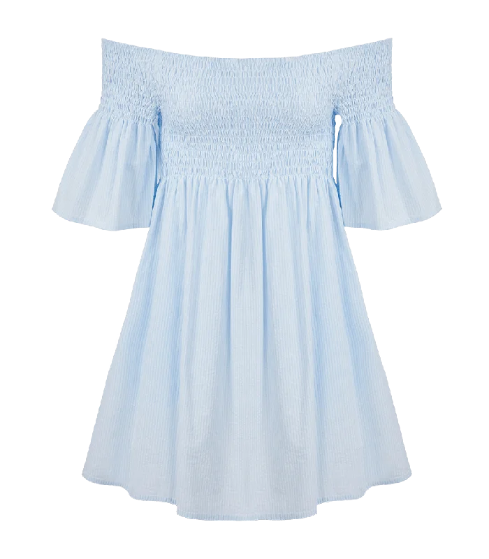 Premium Fashion Arianna Smocked Bell Sleeve Mini Dress