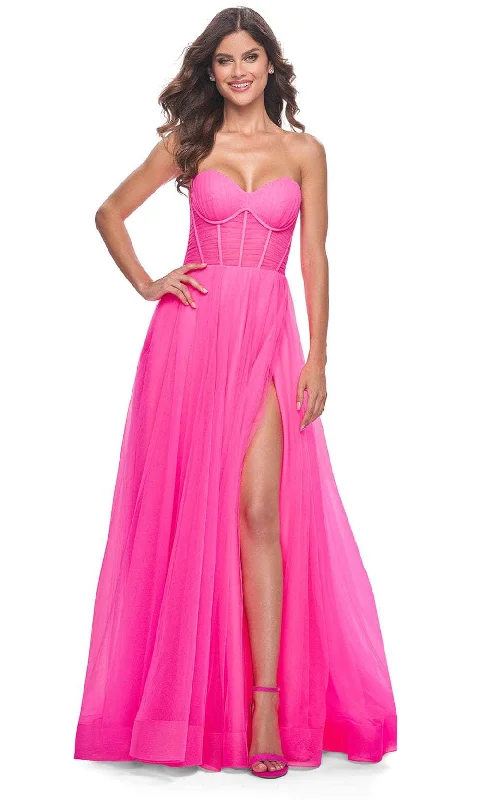 Minimalist Women’s Fashion Clothing La Femme 32341 - Sweetheart Neck Exposed Boned Prom Gown