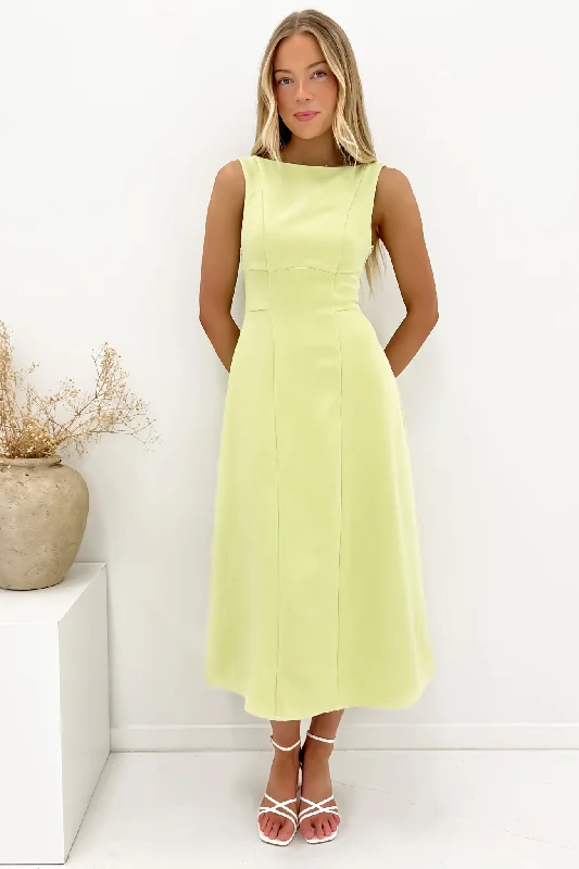 Trend Leading Collection Briony Midi Dress Lime