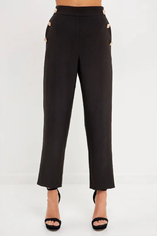 Graceful Fashion Keep It Classic High Waisted Trousers In Black