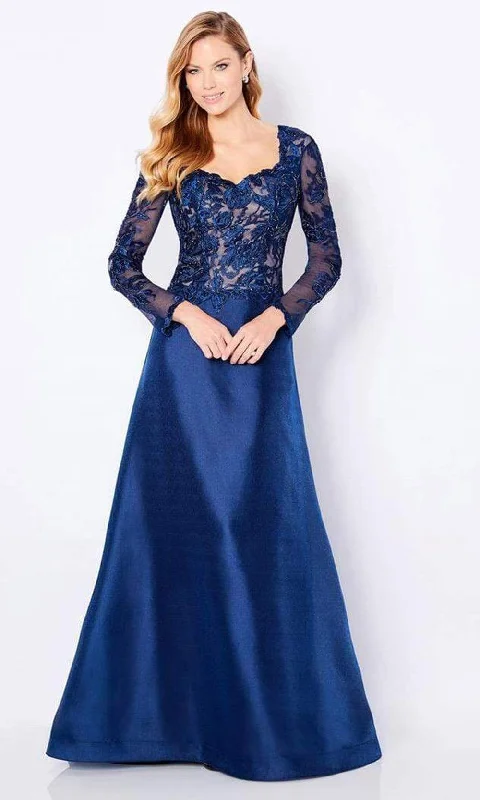 Premium Fashion Cameron Blake - 221683 Embroidered Lace Bodice A-Line Gown