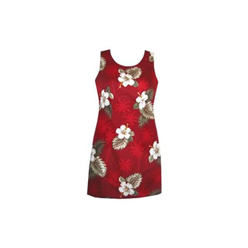 Clearance Sale Online Lava Red Short Hawaiian Sheath Floral Dress