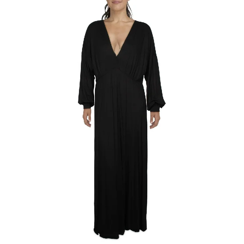 Women's Clothing Sale Online 24seven Comfort Apparel Womens Plus Surplice Knit Maxi Dress