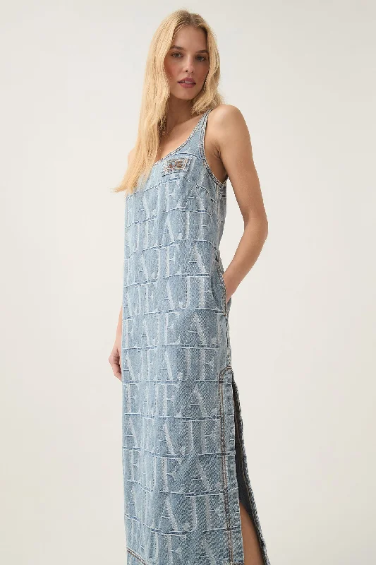 Clothes Sales Nostalgia Denim Midi Dress