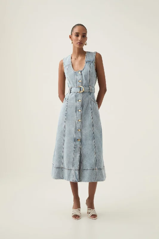 Best Boutiques Online Aura Denim Midi Dress