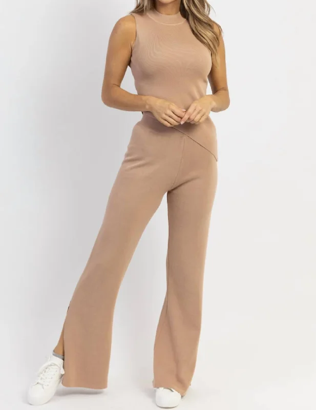 New Arrival Discounts Block Party Pant Set In Mocha