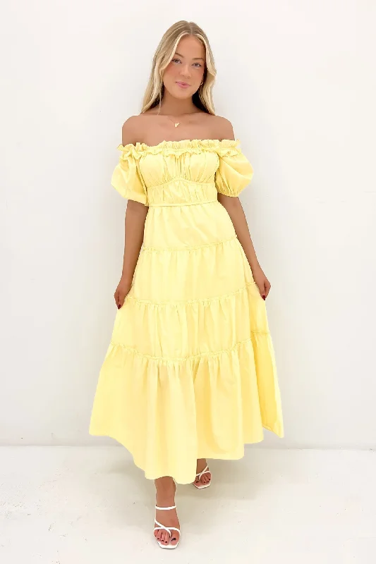 VIP Member Discount Ryland Midi Dress Yellow