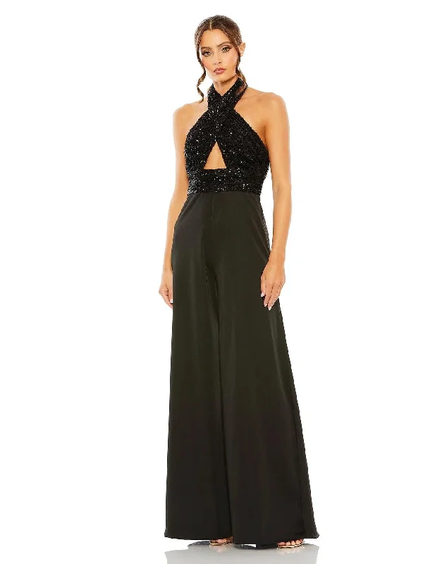 Hurry Before It's Gone Mac Duggal 11666 Long Halter Formal Jumpsuit