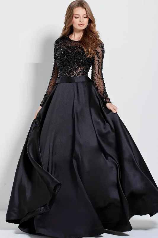 Latest Trends Jovani - 46066 Stone Embellished Long Sleeves Ballgown