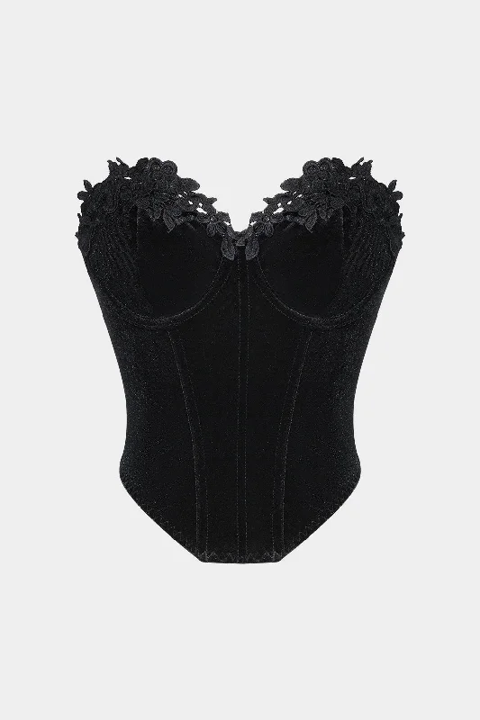 Women Wear Online Velvet Backless Bustier Corset Tube Top