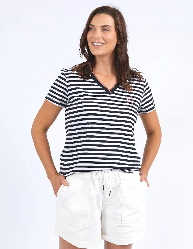 Versatile Wardrobe Essentials Elm Paris Stripe Tee Navy & White Stripe