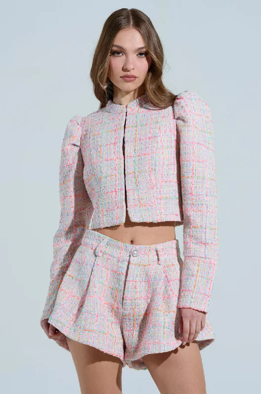 Fashion Sale LINDEN TWEED BLAZER IN PINK MULTI