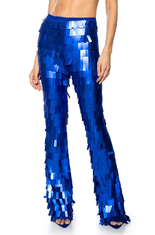 The Latest Fashion Trends VAL STRETCH SEQUIN PANT IN BLUE