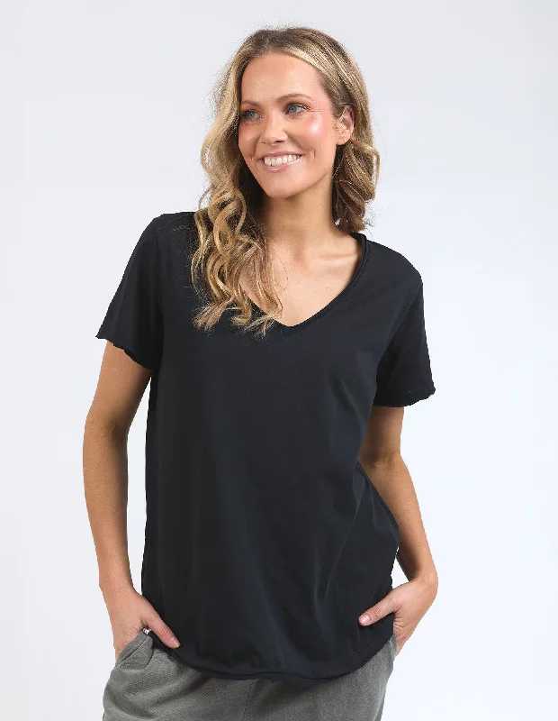 Women's Clothing Boutique Elm Pima Vee Tee Black