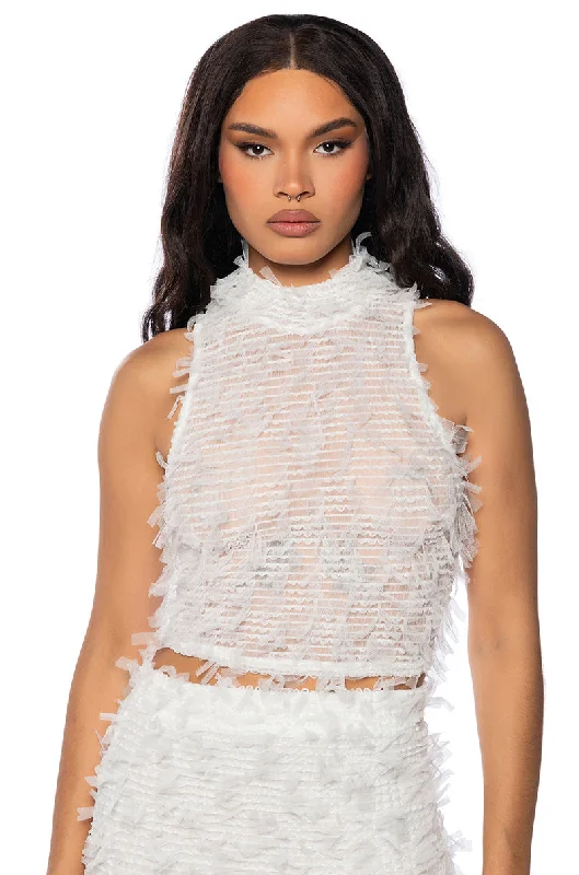 Bid Farewell To The Old Season MALLORY TEXTURED SLEEVELESS TOP