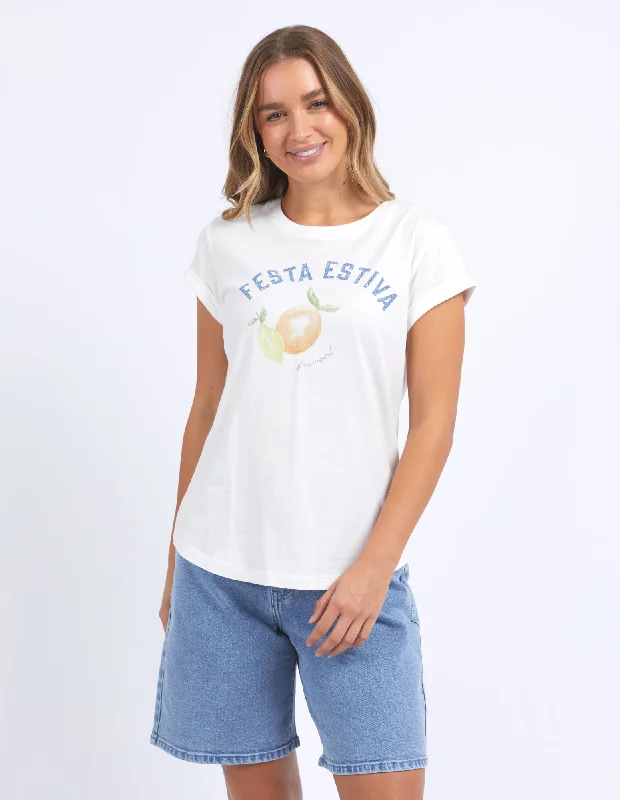 Vibrant Styles Foxwood Italian Summer Tee Vintage White