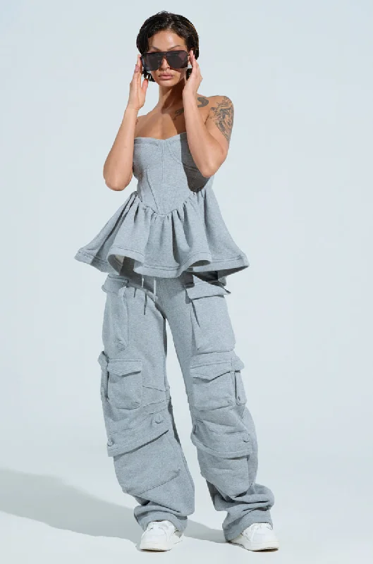 Online Boutiques Clothing MAYBE NEXT YEAR CARGO WIDE LEG JOGGER