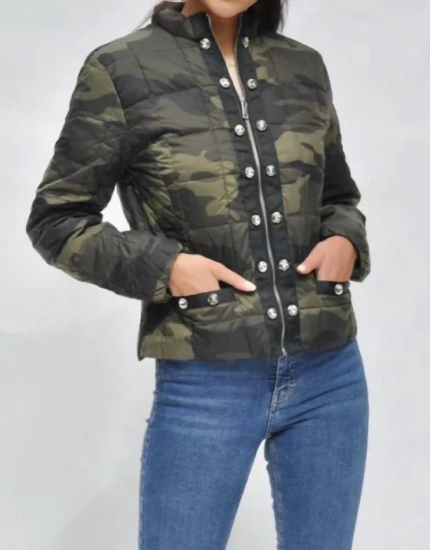 Style Upgrade Lia Rhinestone Jacket In Camo