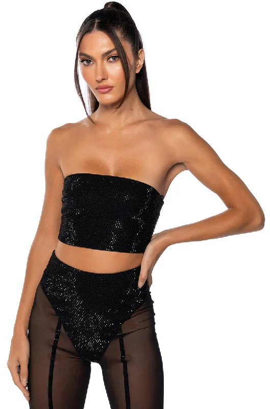 Fashion Forward DYNAMITE EMBELLISHED STRAPLESS TOP