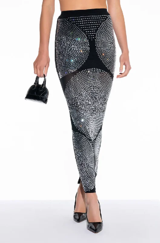 Chic Wardrobe Essentials BODIED RHINESTONE MAXI SKIRT