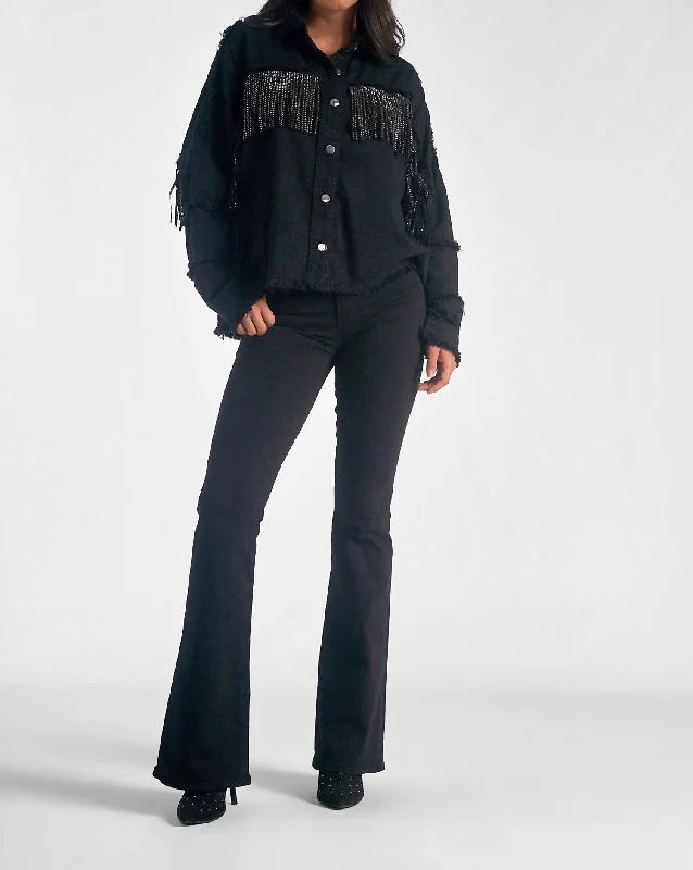 Redefining Women's Style Button Up Jacket In Black