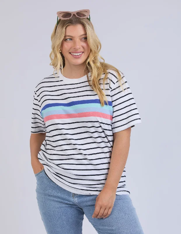 Chic Style, Always In Vogue Elm Zena Tee White And Navy Stripe