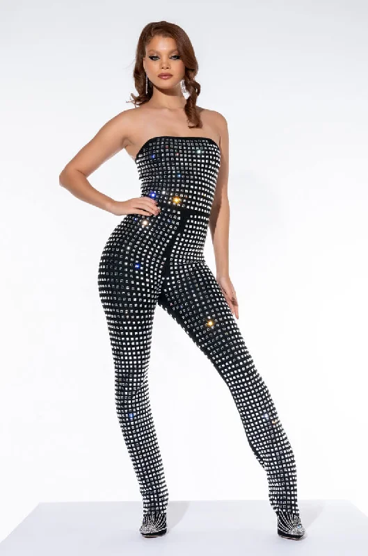 Seasonal Trends LATE NIGHT LOOKS RHINESTONE JUMPSUIT