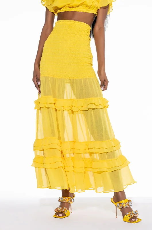 Mega Sales DELILAH SMOCKED MAXI SKIRT