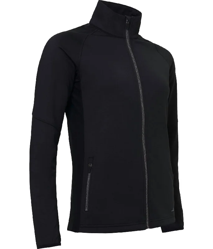 Stylish Statements Women’S Ashby Full-Zip Jacket With Pockets In Black