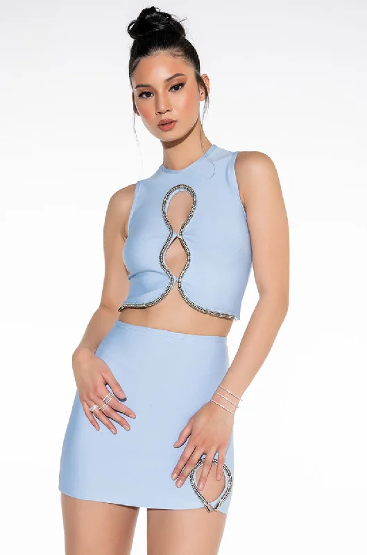 Unleash Your Trend Driven Style DRESS ME UP BANDAGE RHINESTONE TOP