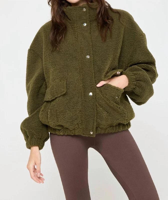 Trendy Women's Wear Marcel Sherpa Jacket In Spruce